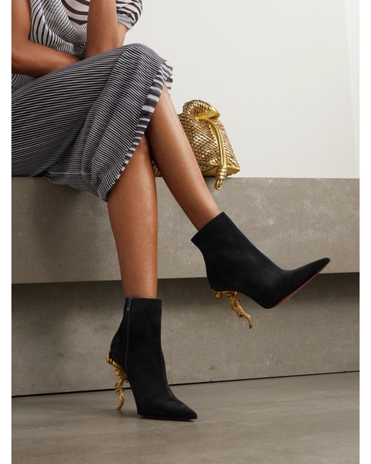 Bottines En Daim Belle 100 Christian Louboutin en coloris Black