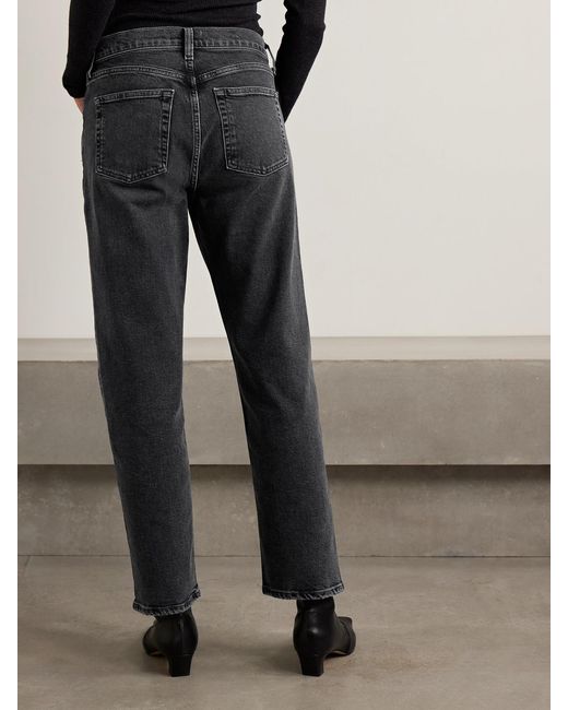 Agolde Blue Valen Mid-Rise Straight-Leg Jeans