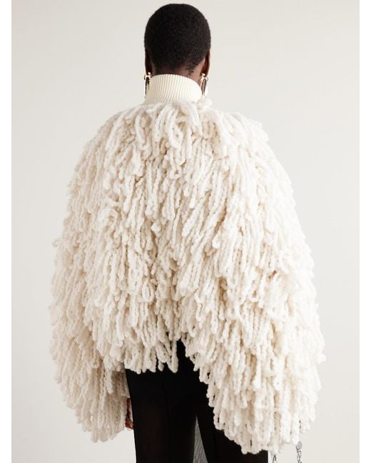 Stella McCartney Natural Fringed Wool-Blend Jacket