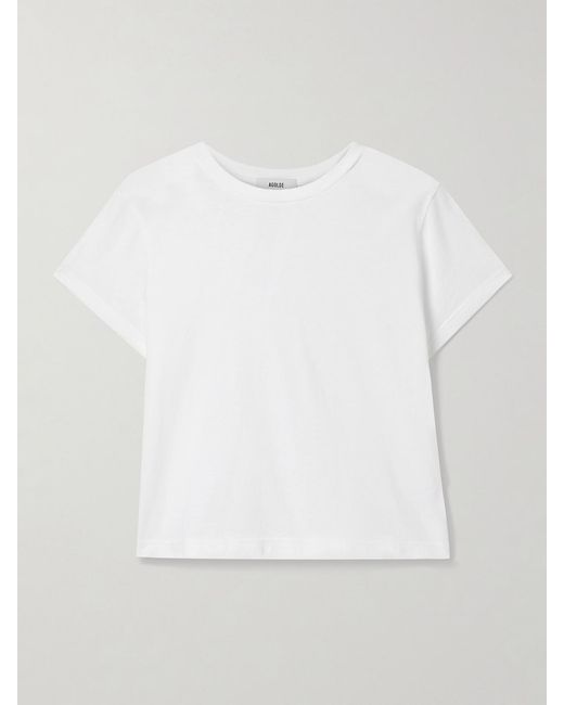 Agolde White Adine Cropped Organic Cotton-Jersey T-Shirt