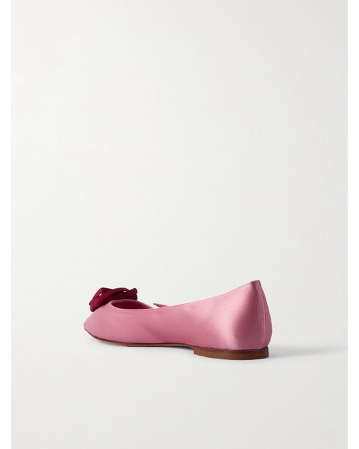 Rodger Cut Out Roger Vivier Rose Vivier Embellished Cutout Satin Ballet Flats in Pink ...