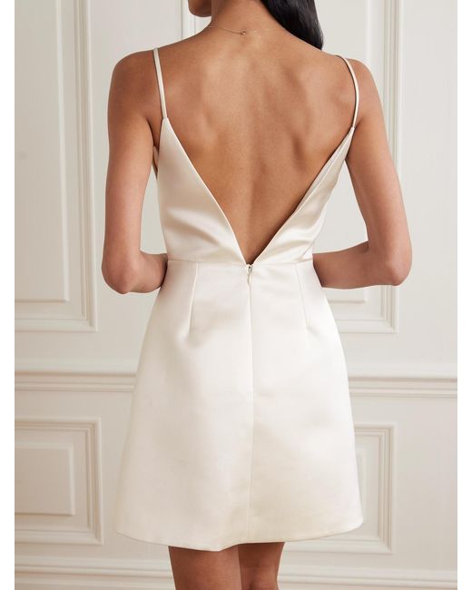 emilia wickstead salma duchesse-satin mini dress Emilia Wickstead Vero Open-Back Duchesse-Satin Mini Dress in Natural