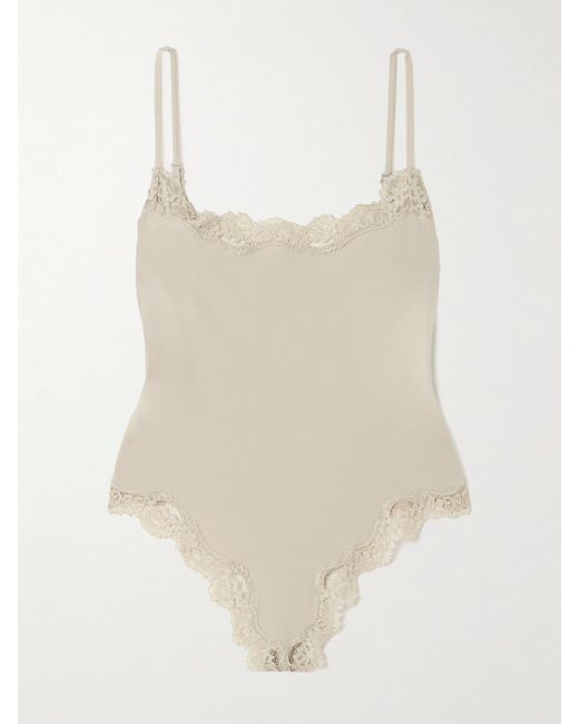 Skims Natural Fits Everybody Corded Lace Cami Thong Bodysuit