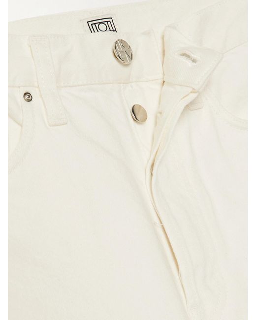 Totême  White Net Sustain Classic Cut High-Rise Straight-Leg Organic Jeans