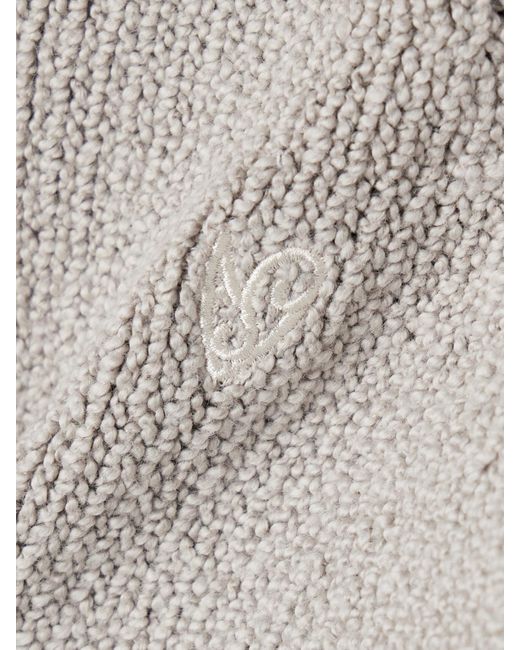 Acne Gray Embroidered Organic Cotton-Blend Cardigan