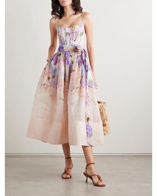 strapless open back dress Zimmermann Crush Twist Front Mini Dress in Multi Floral main image 0