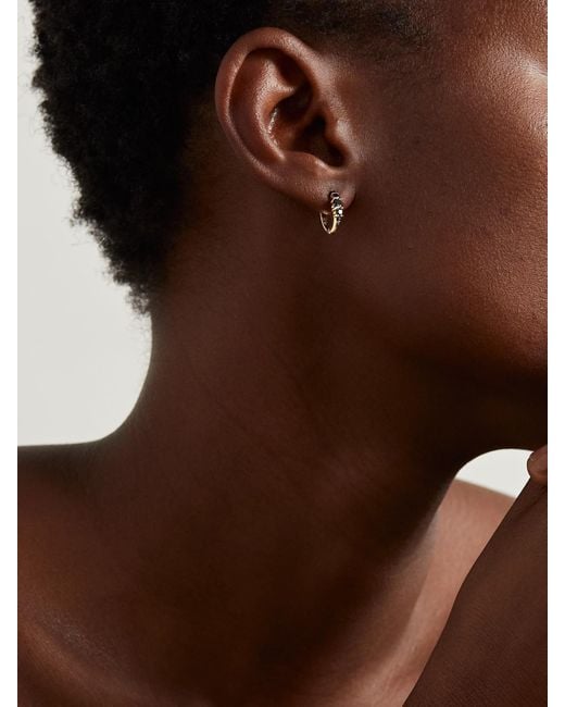 Ileana Makri Black Rivulet Medium 18-Karat Diamond Hoop Earrings