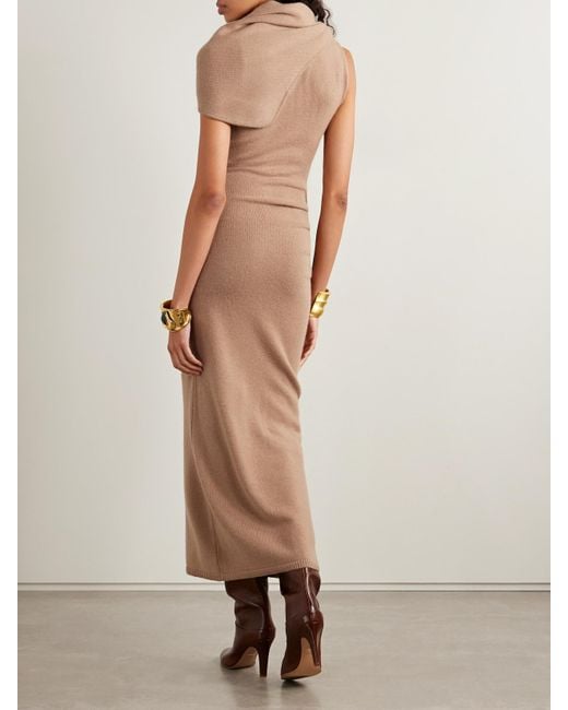 Jonathan Simkhai Natural Hathaway Midikleid Aus Einer Woll-Kaschmirmischung Mit Recycelten Fasern Und Schaldetail