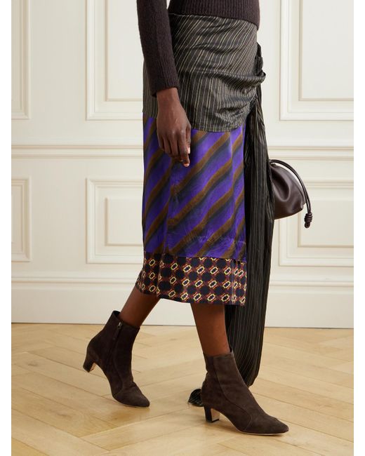 Manolo Blahnik Brown Myconia 50 Suede Ankle Boots