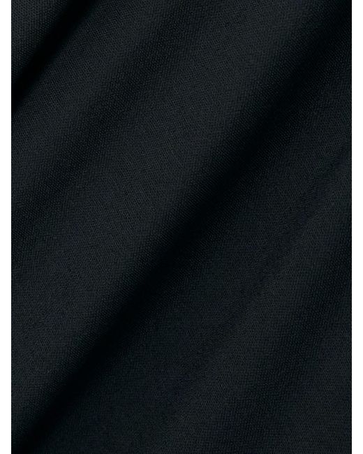 The Attico Black Satin Maxi Wrap Dress