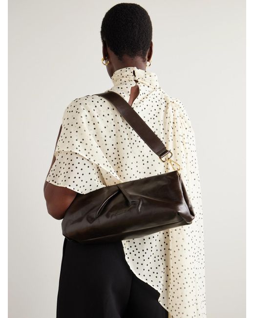 Dries Van Noten Brown Clutch Aus Leder