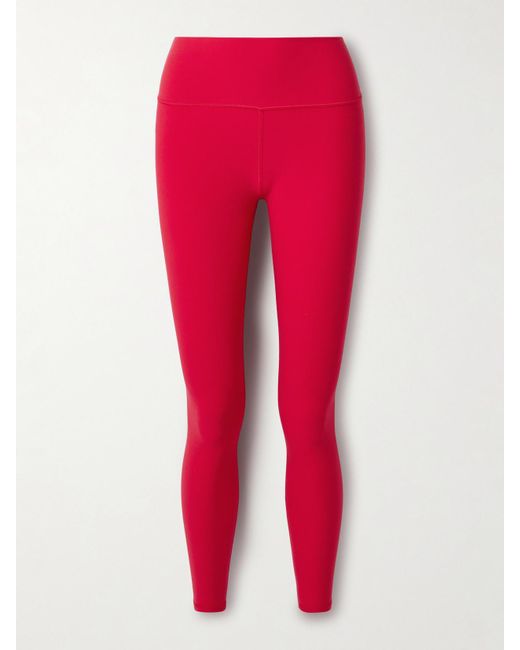 Alo Yoga Red Alosoft Stretch Leggings