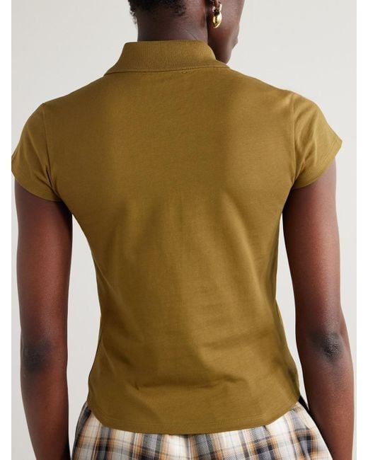 The Attico Green Polohemd Aus Baumwoll-Jersey Mit Stickerei