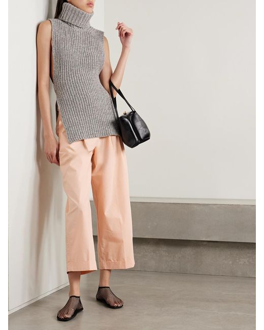 Proenza Schouler Pink Kyle Verkürzte Hose Mit Weitem Bein Aus Baumwollpopeline