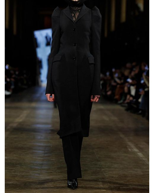 Alexander McQueen Black Wool-Blend Crepe Straight-Leg Pants