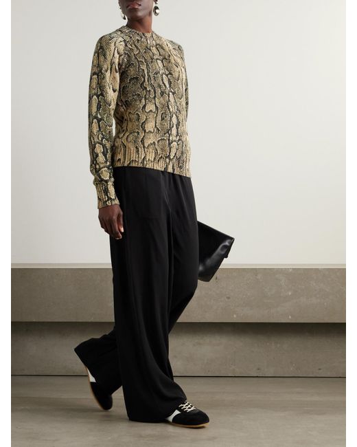 Dries Van Noten Multicolor Strickpullover Mit Schlangenprint