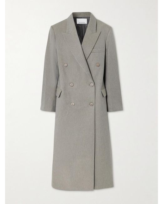 Frankie Shop Gray Jane Doppelreihiger Mantel Aus Twill