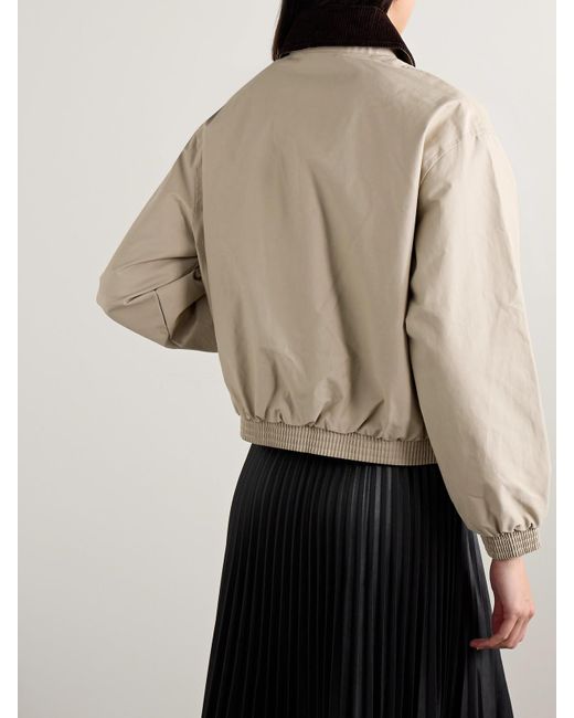 Barbour Natural The Edit By Alexa Anna Corduroy-Trimmed Cotton-Blend Jacket