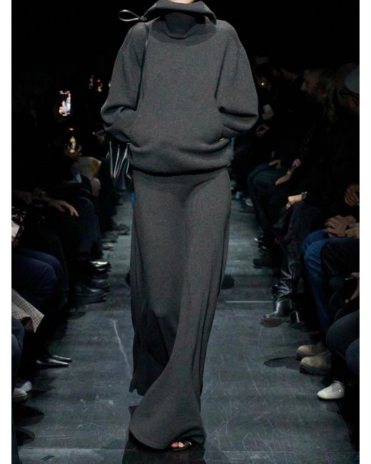 Balenciaga Gray Wool Maxi Skirt