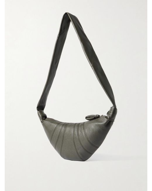 Lemaire White Croissant Small Paneled Textured-Leather Shoulder Bag