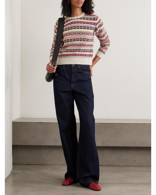 &Daughter White Fair Isle Wool Sweater