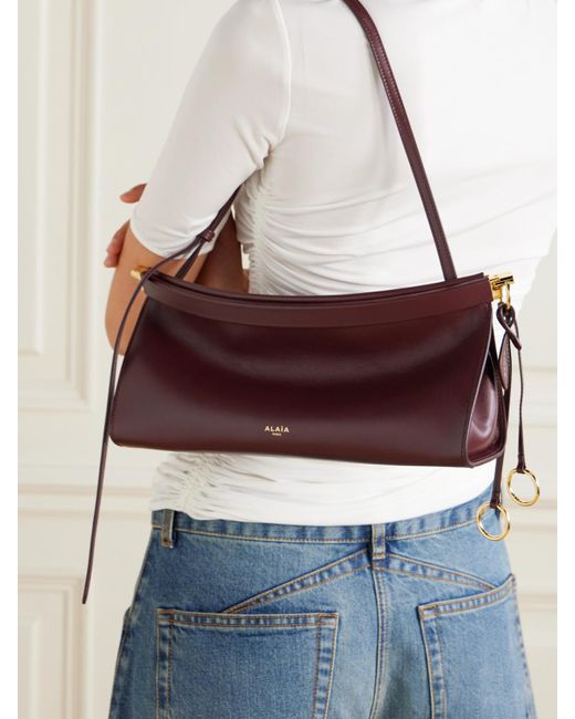 Alaïa Purple Click E/W Medium Leather Shoulder Bag