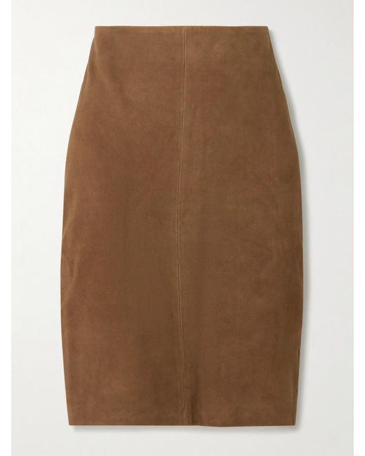 St. Agni Brown Suede Skirt