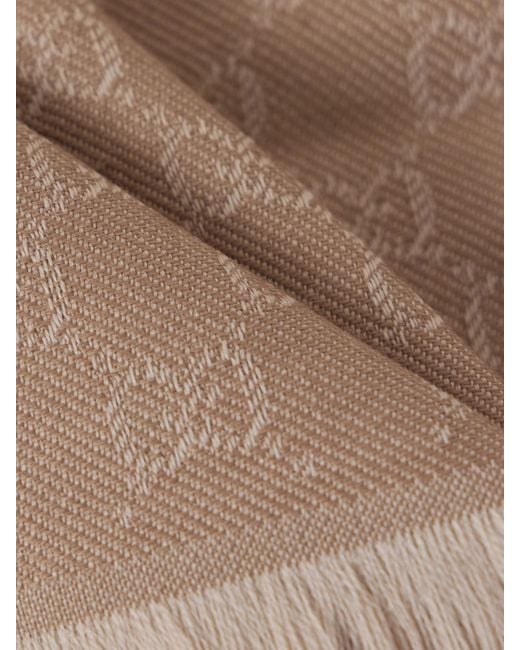Gucci Natural Frayed Wool-Jacquard Scarf
