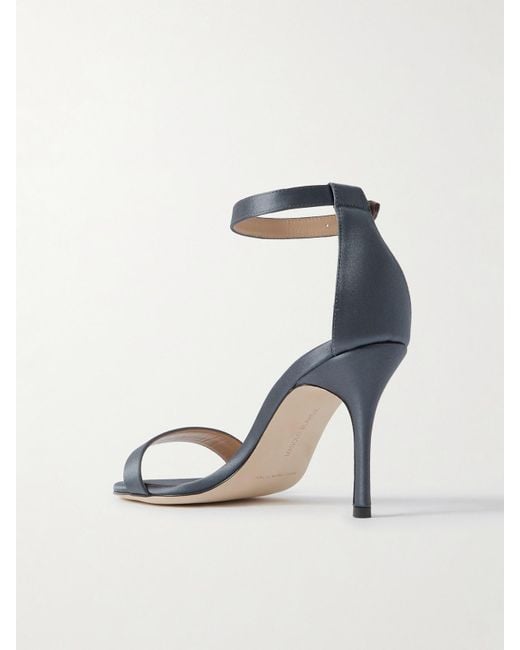 Manolo Blahnik Blue Chaos 90 Sandalen Aus Satin