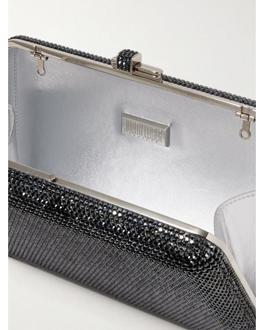 Judith Leiber Black Slim Slide Crystal-Embellished-Tone Clutch