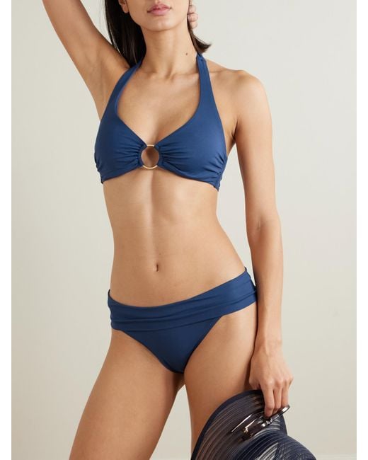Melissa Odabash Blue Brussels Bügel-Bikini-Oberteil Mit Verzierung