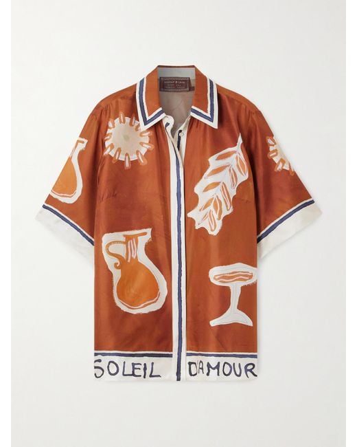 ALÉMAIS Multicolor Soleil D'Amour Printed Silk-Twill Shirt