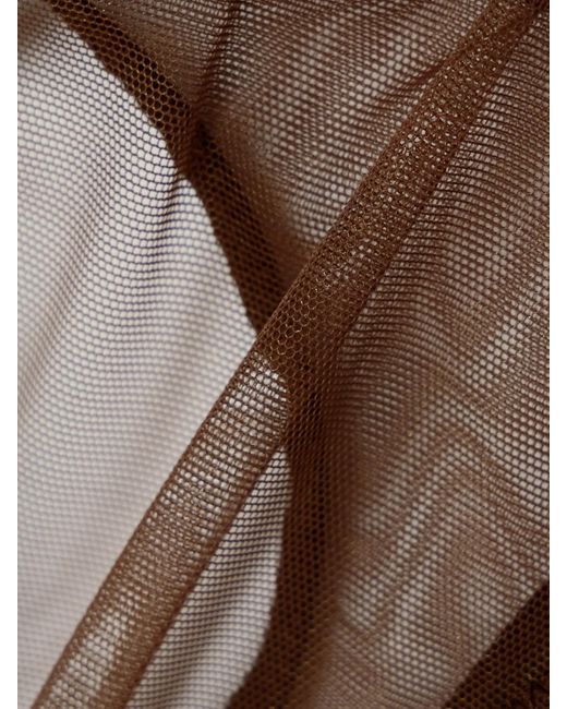 Kiki de Montparnasse Natural Illusion Silk-Blend Satin-Trimmed Tulle Thong