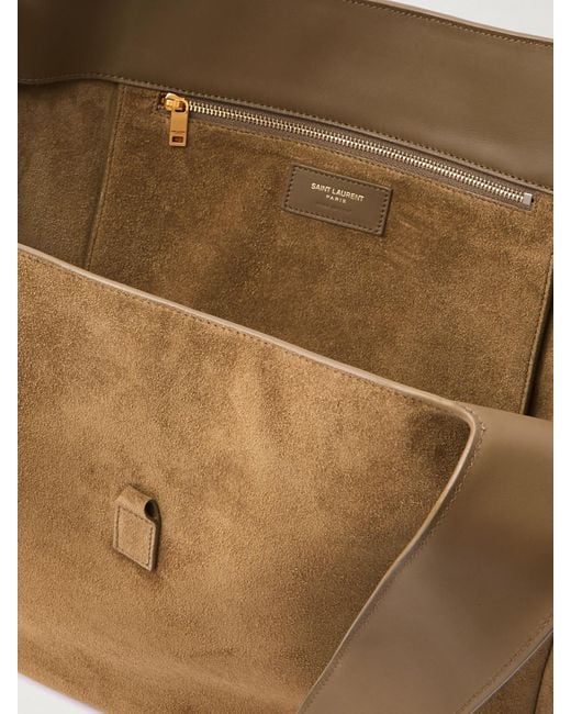 Saint Laurent Brown Le 5 À 7 Supple Große Schultertasche Aus Veloursleder