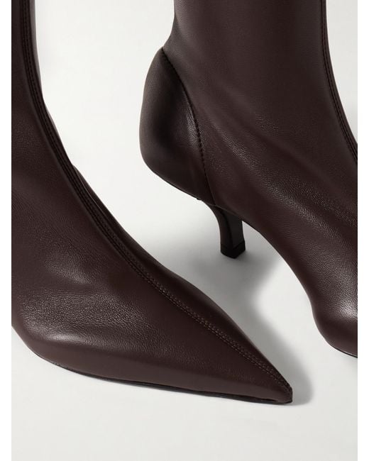 Totême Brown The Heeled Sock Leather Ankle Boots