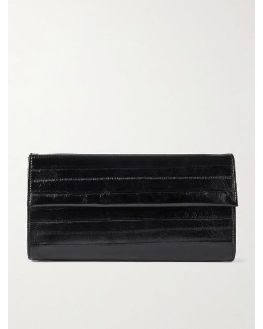 Le Sundial Black Lydia Eel Clutch
