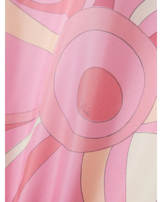 Emilio Pucci Pink Printed Silk-Twill Mini Dress