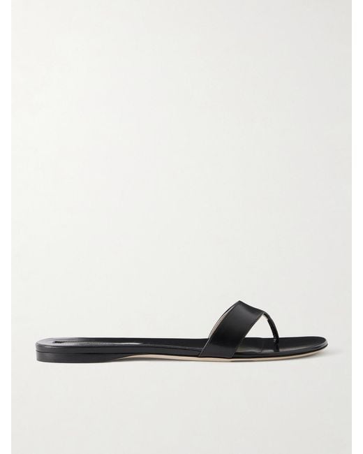 Christen White Helix Leather Thong Sandals