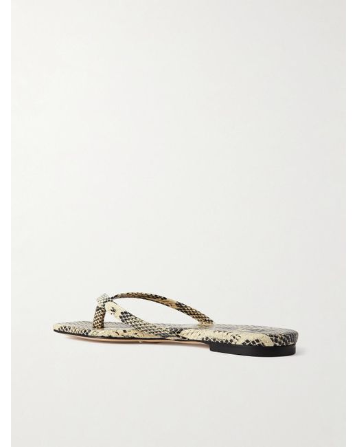 Aeyde Black Renee Sandalen Aus Leder Mit Schlangeneffekt