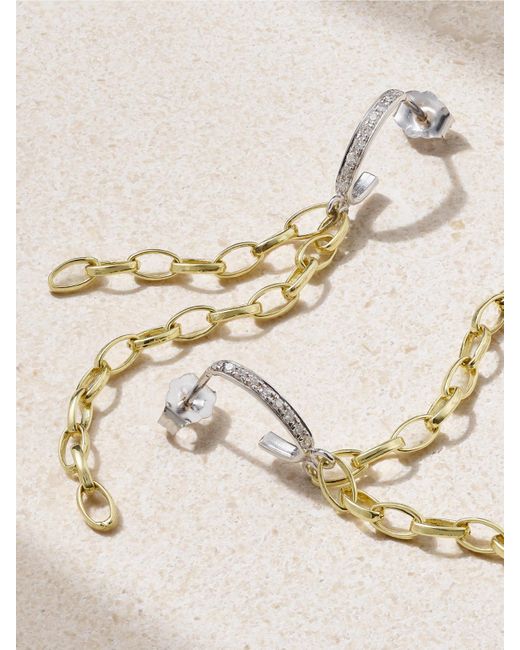 Boucles D'Oreilles En Or Jaune Et Blanc 18 Carats (750/1000) Et Diamants Edith Jennifer Meyer en coloris Natural