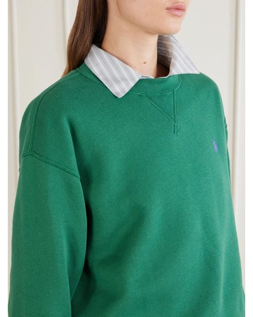 Polo Ralph Lauren Green Cotton-Blend Jersey Sweatshirt