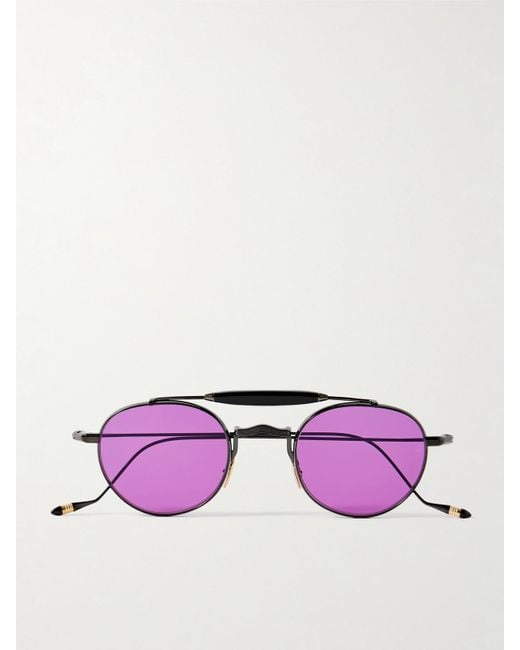 Jacques Marie Mage Purple Dasan Round-Frame Beta-Titanium Sunglasses