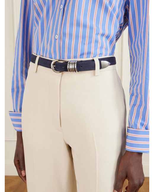 DEHANCHE Blue Hollyhock Suede Belt
