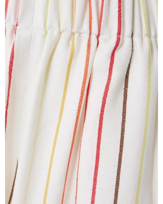 Marrakshi Life Natural The Palazzo Striped Cotton Wide-Leg Pants