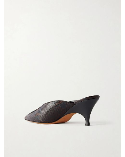 Le Monde Beryl Multicolor Petra 70 Snake-Effect Leather Mules