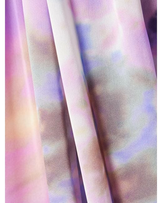 Zimmermann Purple Luna Strapless Gathered Printed Silk-Satin Jumpsuit
