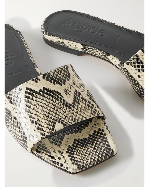 Aeyde Multicolor Anna Snake-Effect Leather Slides