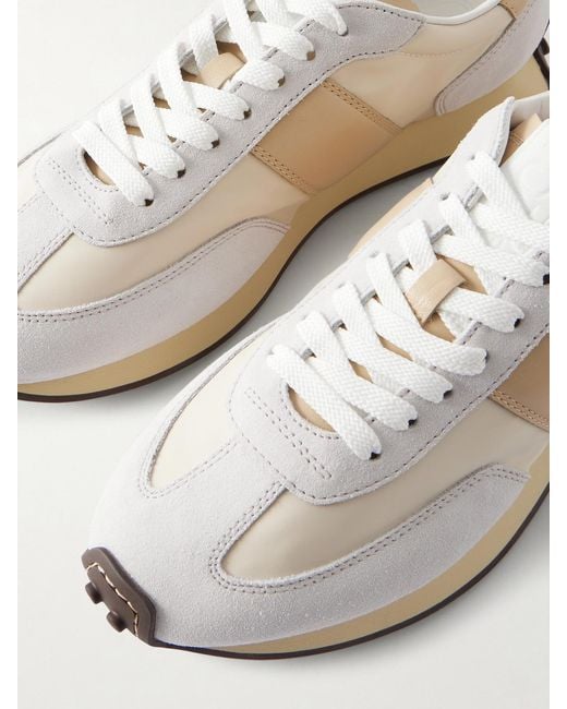 Tod's White Sportivo Active Leather And Suede-Trimmed Shell Sneakers