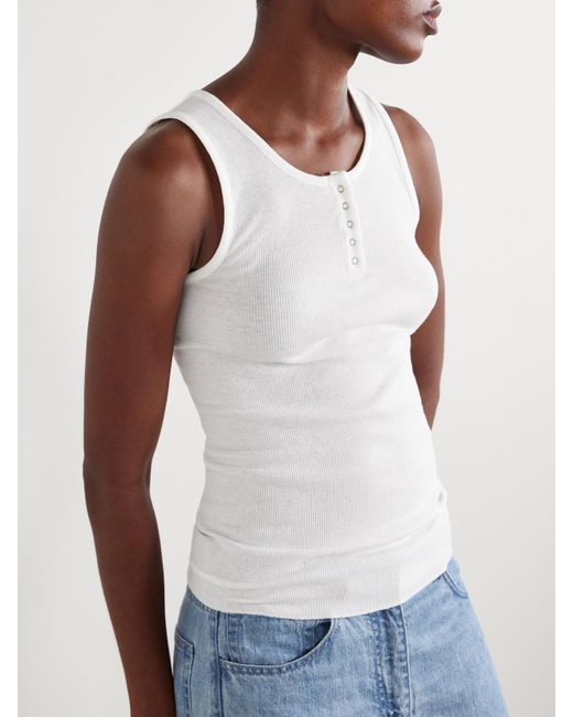 The Row White Mansel Tanktop Aus Einer Gerippten Baumwollmischung