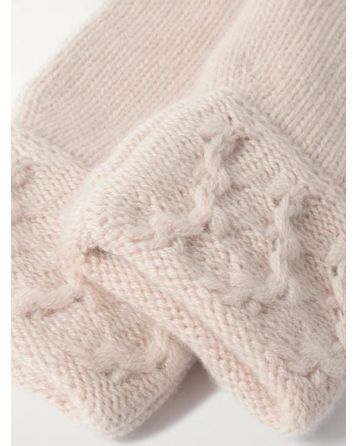 Loro Piana Natural Valle Handschuhe Aus Kaschmir Mit Zopfstrickdetail